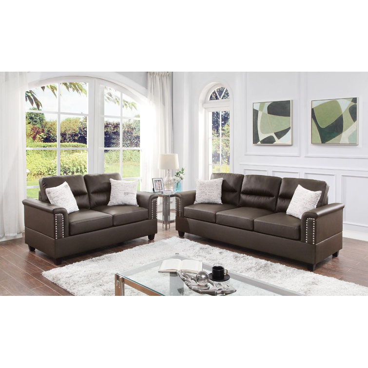 Ebern Designs 2 Piece Faux Leather Living Room Set Wayfair